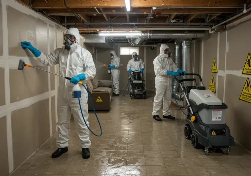 Basement Moisture Removal and Structural Drying process in Horicon, WI